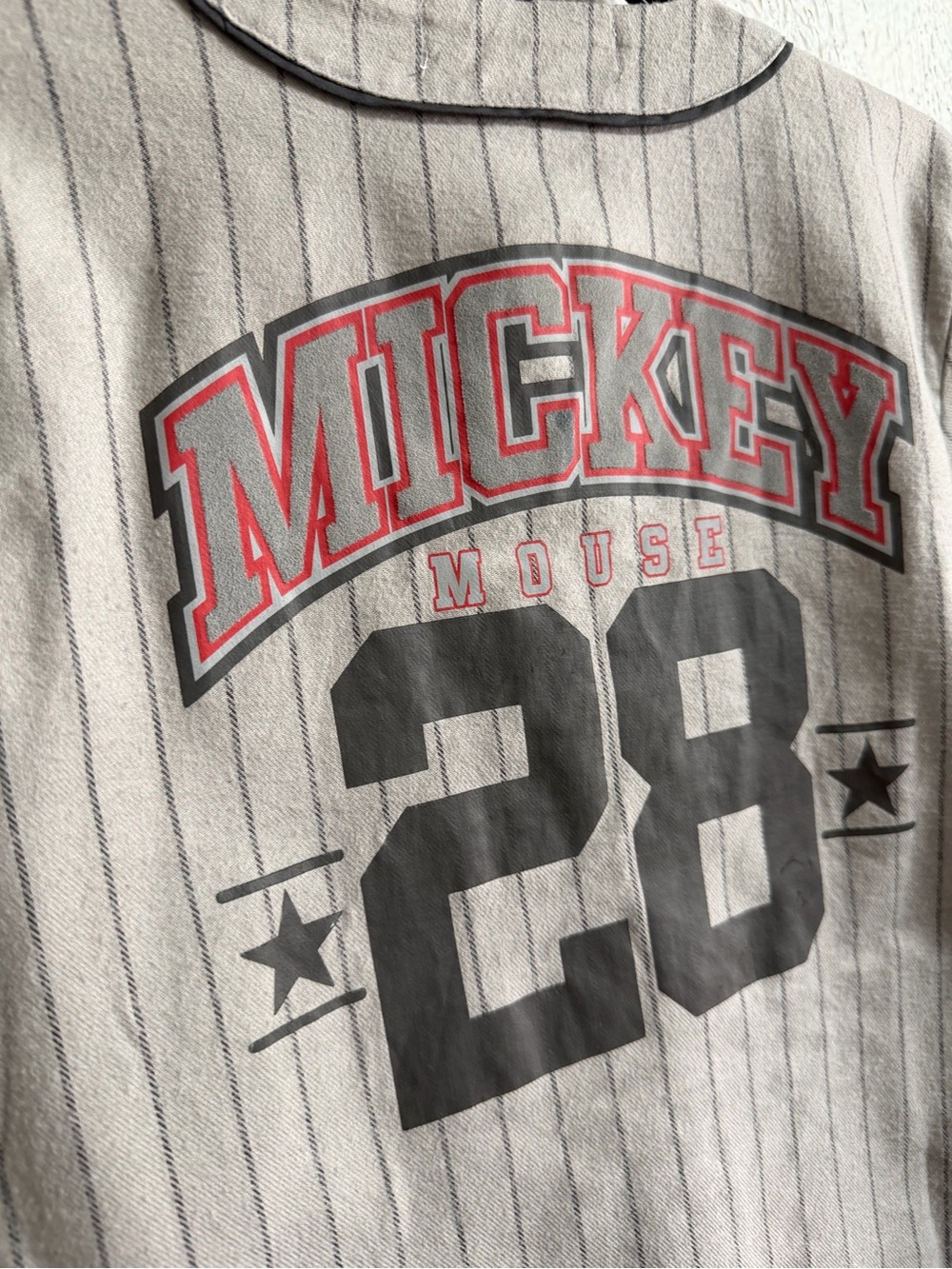 Disney Gray and Black Mickey Mouse Button-Up baseball style shirt size 4T - Picture 8 of 8